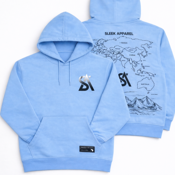 Sleek Archive Hoodie – Sky Blue